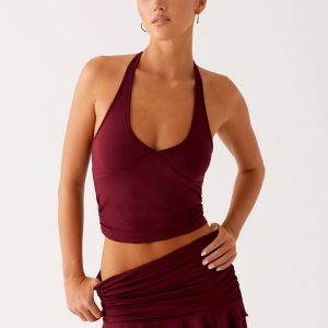 Bernie Halter Top - Raspberry Wine