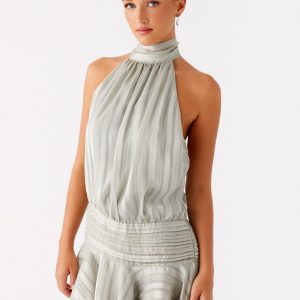 Willow Chiffon Mini Dress - Green