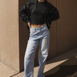 Keanna Low Rise Denim Jeans - Light Blue